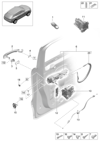95B837205CG2X-Handle, outer deprecated part primed