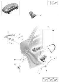 95B837205AG2X-Handle, outer deprecated part primed