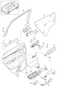 958555419006BB-Garnish, for door trim piano black, highlight