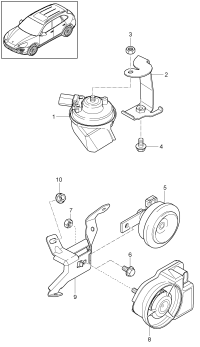 95863520500-HORN TRUMPET 12V 400/500HZ VW