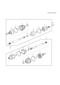 95908459-Kit, front wheel drive outer cv joint (incl 2-6,15) (outboard)