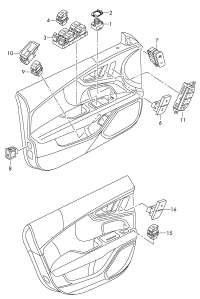 4GD959565A-Switch, for power adjustable & folding mirror