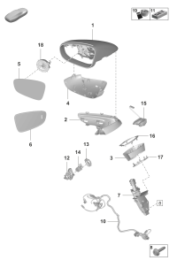 992857109CG2X-Deflector, for outer mirror housing primed