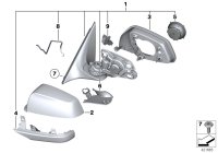 51167322503-Heated outside mirror without glass lh