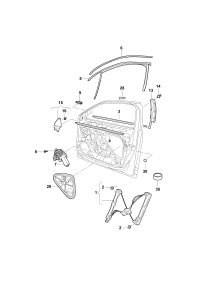 3GB837461-WINDOW WINDER LH FRT/A6