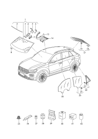 L2GD845214B-Glass, fixed door w/weatherstrip