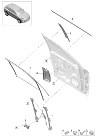 95B837461A-Window regulator without motor lifting rail deprecated parts