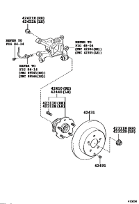 424100R020-Hub & bearing assy-rr axle rh