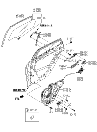 83484B3000-RETAINER-RR DR LATCH LH