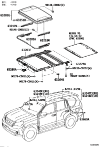 6320160132-GLASS SUB-ASSY, SLIDING ROOF