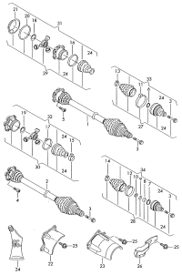 8E0407271BE-Swing shaft with cv joint