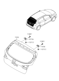 79780A5000-HINGE ASSY-TAIL GATE RH