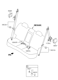 898304T000WK-2ND SEAT BUCKLE LH