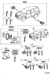 6905630240-Cylinder & key set-glove box lock