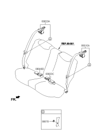 898400U0008M-BUCKLE ASSY-RR S/BELT,LH
