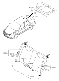 898100Q000V2-S/BELT ASSY-RR LH