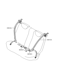 898300M100XU-BUCKLE ASSY-RR S/BELT,CTR