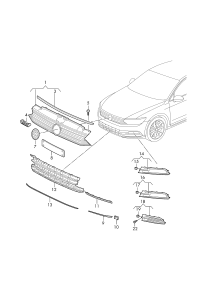 3G0853651-GRILLE RADIATOR