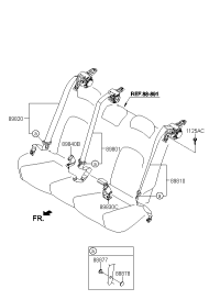 89850B3000VYN-S/BELT ASSY-RR, CTR