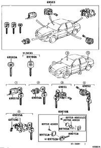 6905758050-CYLINDER & KEY SET, IGNITION SWITCH LOCK