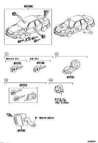 8970802110-Cylinder & key set, ignition lock w/transponder