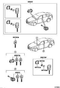 690520P060-CYLINDER & KEY SET, DOOR LOCK, LH