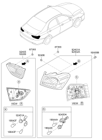 92401QD000-LAMP COMBI REAR LH
