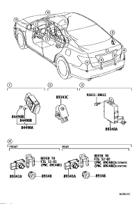 8449033010-SWITCH ASSY, BACK SONAR OR CLEARANCE SONAR