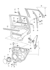6Q4839461A-WINDOW LIFTER PORSCHE LH RR