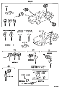 6905733310-CYLINDER & KEY SET, IGNITION SWITCH LOCK