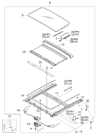 816472F000-GUIDE ASSY-SUNROOF REAR,LH