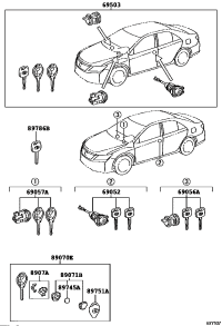 6905206161-CYLINDER & KEY SET, DOOR LOCK, LH