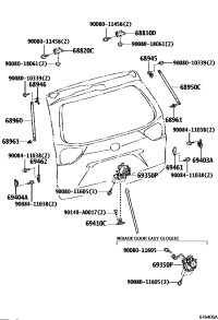 6894508010-BRACKET, BACK DOOR DAMPER STAY, UPPER, RH/LH