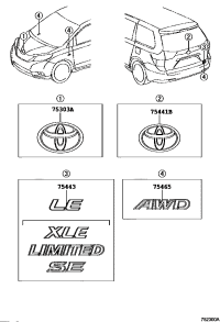7544108020-Emblem sub-assy, hood