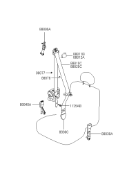 888702D700LT-SEAT BELT ASSY-FRONT,LH