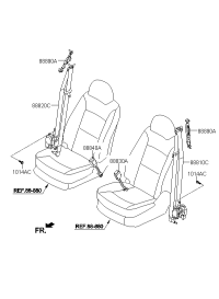 888402P000J7-BUCKLE ASSY-FRONT SEAT BELT,RH