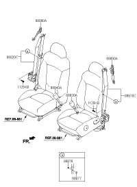 888101X000WK-SEAT BELT ASSY-FRONT,LH