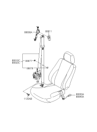 888400L010XU-BUCKLE ASSY-FRONT SEAT BELT,RH