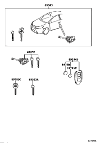 690520D110-CYLINDER & KEY SET, DOOR LOCK, LH