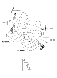888802B260WK-S/BELT ASSY-FR RH