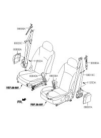 888703N390RY-SEAT BELT ASSY-FRONT,LH
