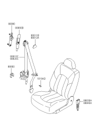 8881009100V2-SEAT BELT ASSY-FRONT,LH
