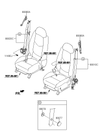 888702X000WK-SEAT BELT ASSY-FRONT,LH