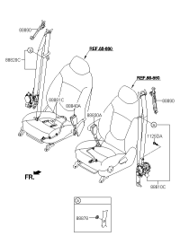 888700U000V2-SEAT BELT ASSY-FRONT,LH