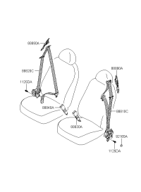 888700M001XU-SEAT BELT ASSY-FRONT,LH