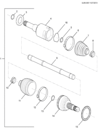 96852712-Shaft (incl. 2-16), front drive