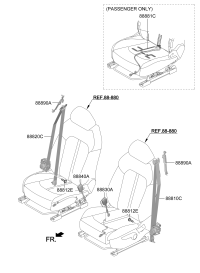 88830L6000DNN-BUCKLE ASSY-FR S/BELT,LH