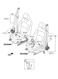 88810D0000NNB-SEAT BELT ASSY-FRONT,LH