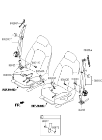 88830H3000WK-BUCKLE ASSY-FR S/BELT,LH