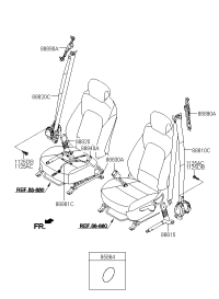 88810A1600RYN-SEAT BELT ASSY-FRONT,LH